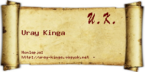 Uray Kinga névjegykártya